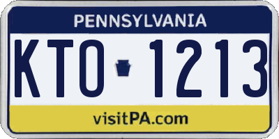 PA license plate KTO1213