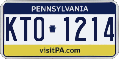 PA license plate KTO1214