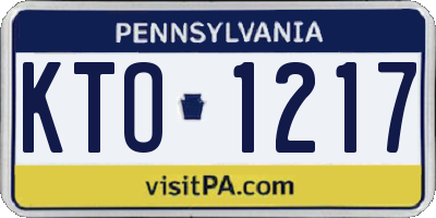 PA license plate KTO1217