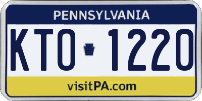 PA license plate KTO1220