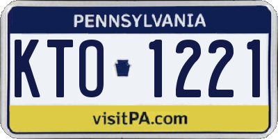 PA license plate KTO1221