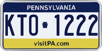 PA license plate KTO1222