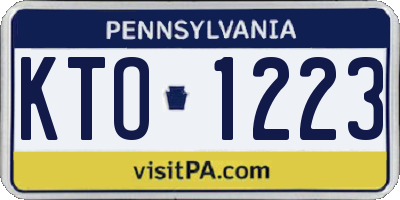 PA license plate KTO1223