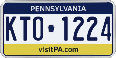 PA license plate KTO1224