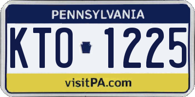 PA license plate KTO1225