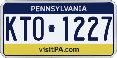 PA license plate KTO1227