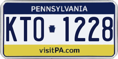 PA license plate KTO1228