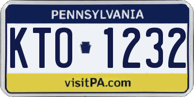 PA license plate KTO1232