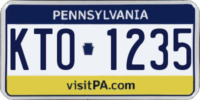 PA license plate KTO1235
