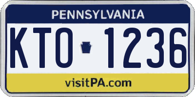 PA license plate KTO1236