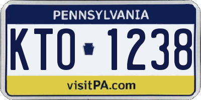 PA license plate KTO1238