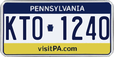 PA license plate KTO1240