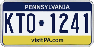 PA license plate KTO1241