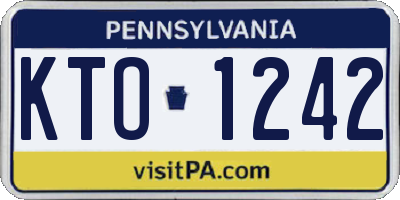 PA license plate KTO1242