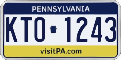 PA license plate KTO1243