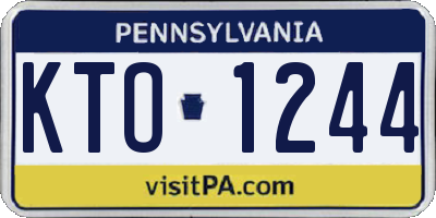 PA license plate KTO1244