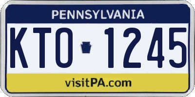 PA license plate KTO1245