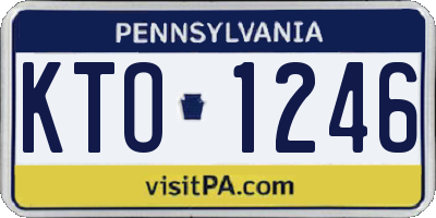PA license plate KTO1246
