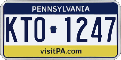 PA license plate KTO1247
