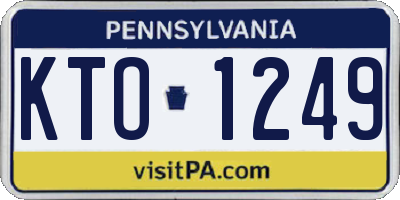 PA license plate KTO1249