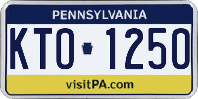 PA license plate KTO1250