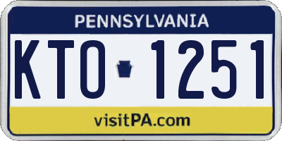 PA license plate KTO1251