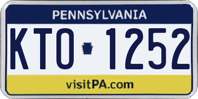 PA license plate KTO1252