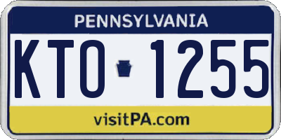PA license plate KTO1255