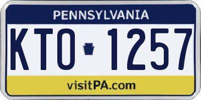 PA license plate KTO1257
