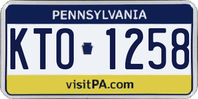 PA license plate KTO1258