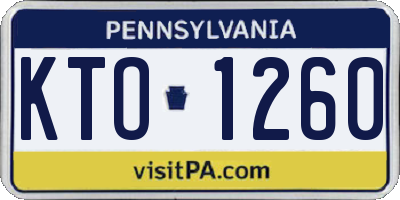 PA license plate KTO1260
