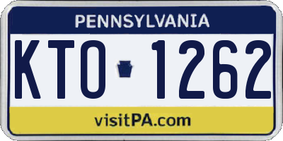 PA license plate KTO1262