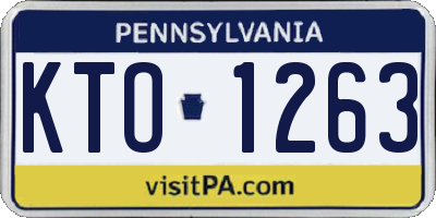 PA license plate KTO1263