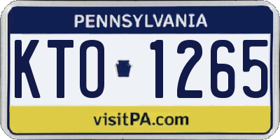 PA license plate KTO1265