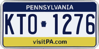 PA license plate KTO1276