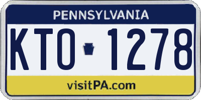 PA license plate KTO1278