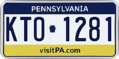 PA license plate KTO1281