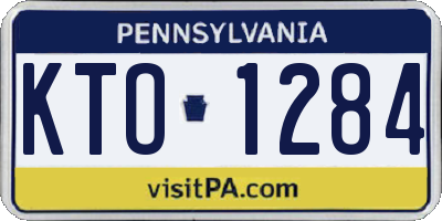 PA license plate KTO1284