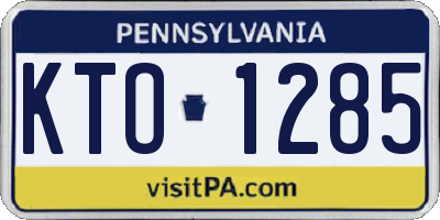 PA license plate KTO1285