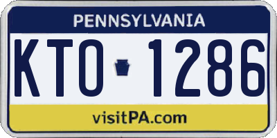 PA license plate KTO1286