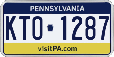 PA license plate KTO1287