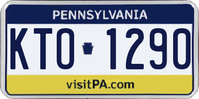 PA license plate KTO1290
