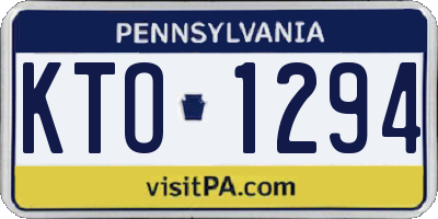 PA license plate KTO1294