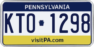 PA license plate KTO1298