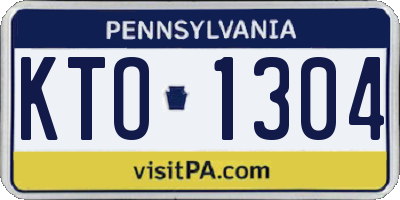 PA license plate KTO1304