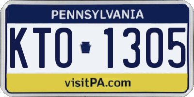 PA license plate KTO1305
