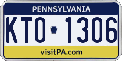 PA license plate KTO1306
