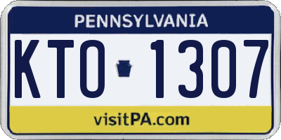 PA license plate KTO1307