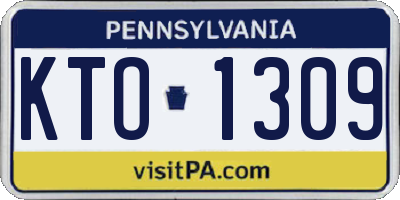 PA license plate KTO1309