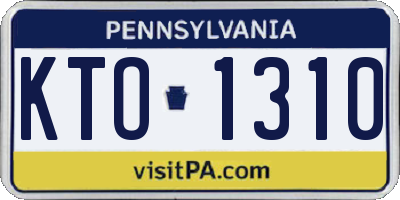 PA license plate KTO1310